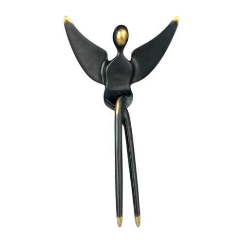 Black Patina Large Angel figure 4.75 inch | Sculptures by YENNY COCQ