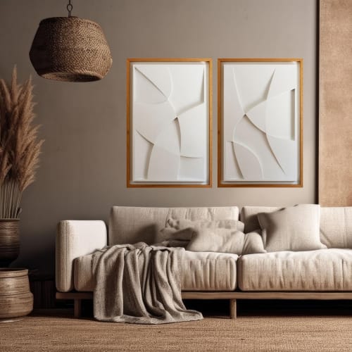 No. 19 Set of Two Plaster Wall Relief | Wall Sculpture in Wall Hangings by Joseph Aurelius