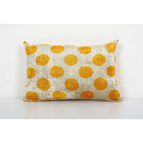 Silk Ikat Velvet Lumbar Pillow Cover - Ethnic Decorative pil | Linens & Bedding by Vintage Pillows Store