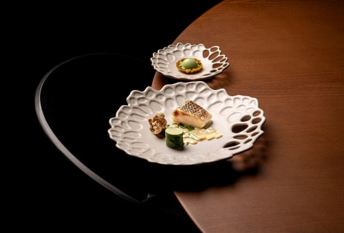 Organic Porcelain Plate | Dinnerware by Artilugis | L'Aliança d'Anglès 1919 in Anglès