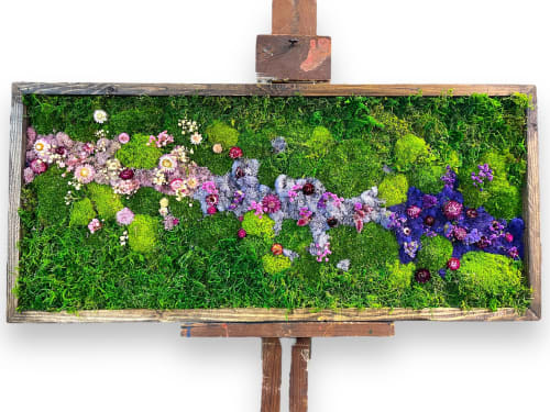 Moss Wall Art Large Wild Flower Wall Sculpture, Preserved | Living Wall in Plants & Landscape by Sarah Montgomery
