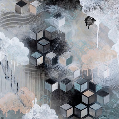 Foggy - 24"x24" Original Painting | Oil And Acrylic Painting in Paintings by Heather Robinson