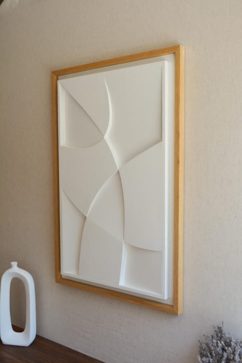 No. 114 Japandi Plaster Wall Relief - Scandinavian Neutral Decor | Decorative Objects by Joseph Aurelius