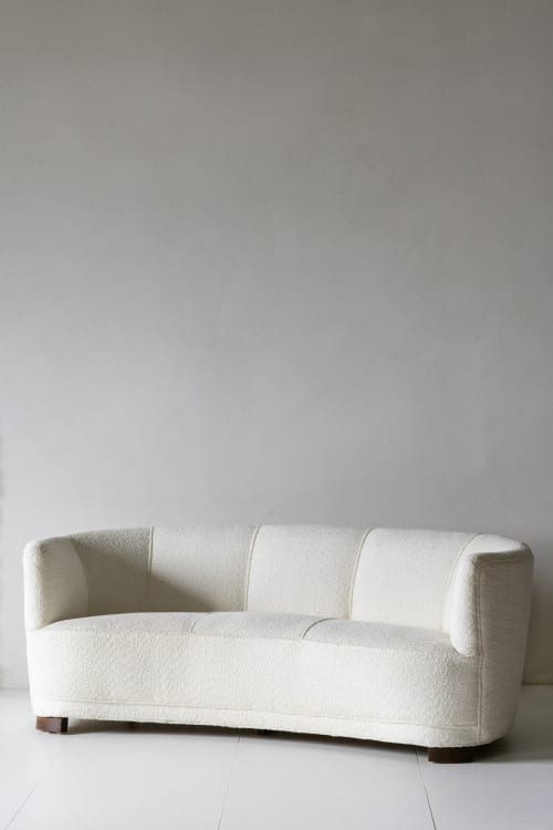 Boucle Danish Curved Sofa | Couches & Sofas by District Loom