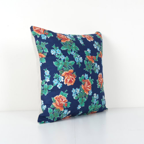 Old Caucasian Trade Cloth Pillow, Vintage Floral Roller Prin | Pillows by Vintage Pillows Store