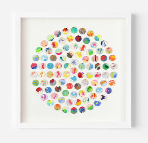 Marbled Dots Collage Geometric Painting | Paintings by Amelia Coward