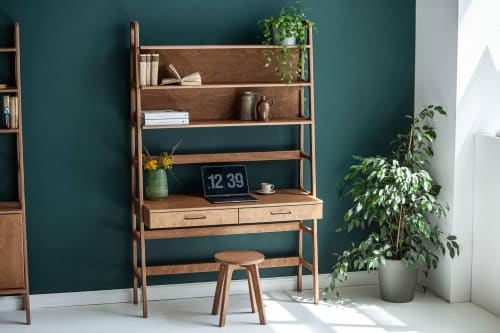 Handmade furniture, Wall unit, Desk, Walnut bookcase | Storage by Plywood Project