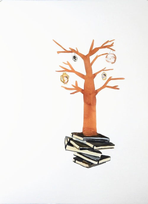 These acorns grew mighty trees | Watercolor Painting in Paintings by Eric Farache Artist