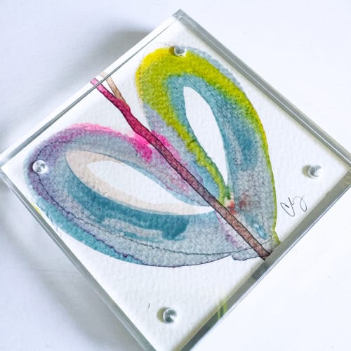 Fast Heart - Acrylic Heart Block Painting | Paintings by carrie song