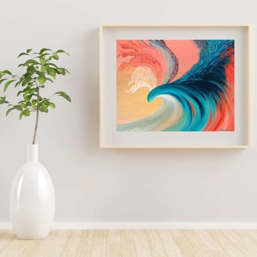 Rainbow Water Phoenix Giclee Paper Print | Prints by Monika Kupiec Abstract Art