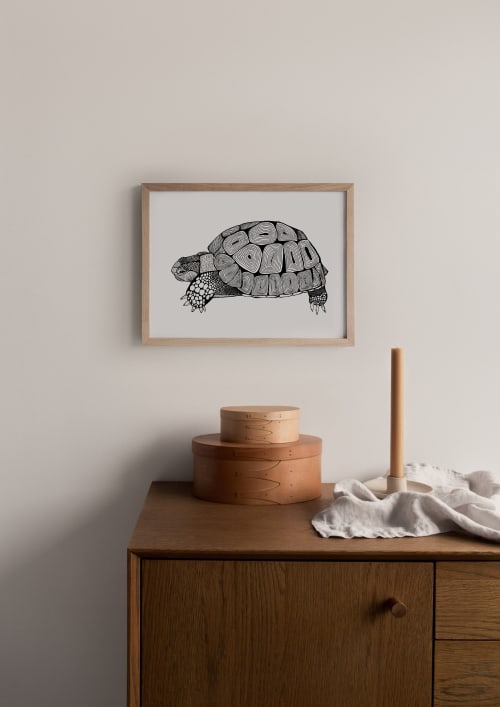 Tortoise Art Print, Black and White Print | Wall Hangings by Carissa Tanton