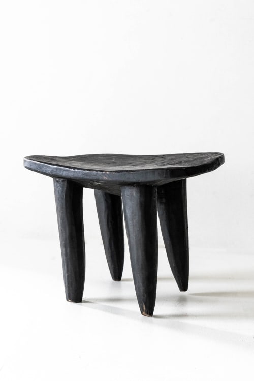 District Loom Large Black African Senufo Stool | Tables by District Loom