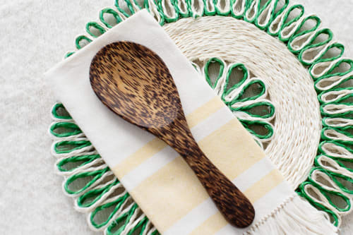 Handwoven Seagrass Placemat | Trivet | Green | Tableware by NEEPA HUT