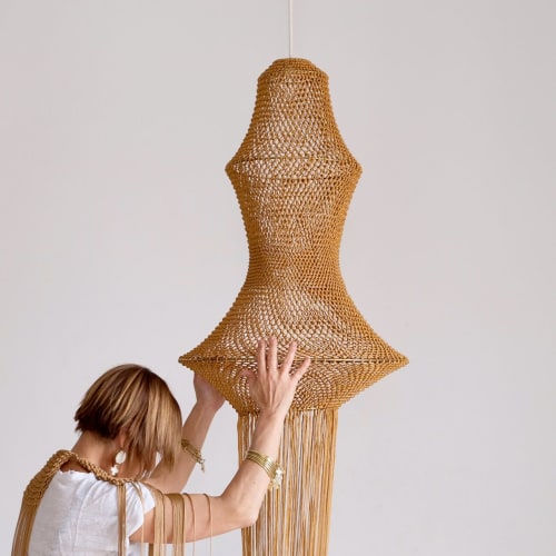 Medina Two Macrame Lamp - Honey & Mustard | Pendants by Hamimi