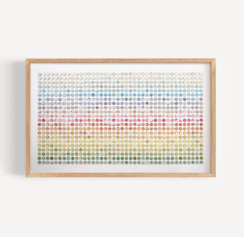 Eight Hundred and Eighty Map Dots Rainbow Collage, Landscape | Paintings by Amelia Coward