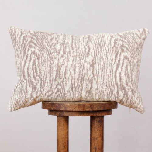 White & Grey "Wood Grain" Look Blend Lumbar 14x22 | Pillow in Pillows by Vantage Design