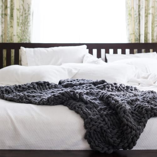 Arm Knit Chunky Basket Weave Blanket DIY KIT | Linens & Bedding by Flax & Twine