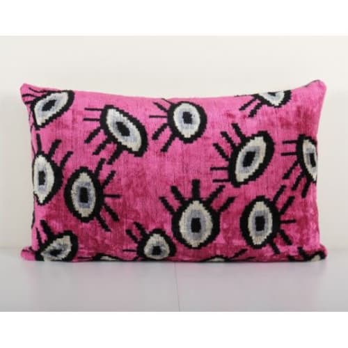 Silk Ikat Eye Pink Pillow Cover | Linens & Bedding by Vintage Pillows Store