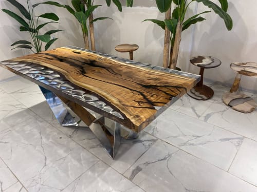 Clear Custom Epoxy Table, Made to Order Resin Table | Dining Table in Tables by Tinella Wood