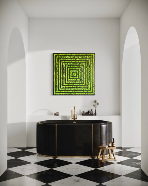 Concentric Square Moss Art By Moss Art Installations | Decorative Objects by Moss Art Installations