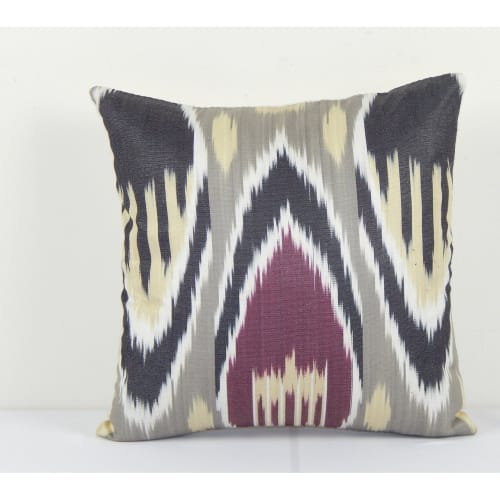 Square Colorful Ikat Cushion Cover, Handloom Ethnic Home Dec | Pillows by Vintage Pillows Store