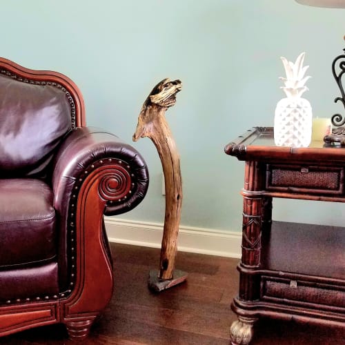 Driftwood Sculpture "Clench" with Marble Base | Sculptures by Sculptured By Nature  By John Walker