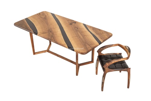 Custom Order Epoxy Table, Epoxy Resin Live Edge Dining Table | Tables by Tinella Collection