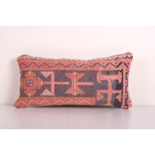 Turkish Oushak Rug Pillow Copper Cover, Boho Woven Lumbar Ca | Pillows by Vintage Pillows Store