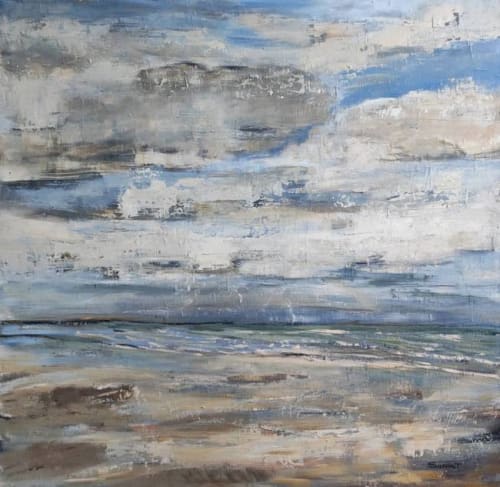 Ciel Gris En Normandie / Gray Sky In Normandy | Oil And Acrylic Painting in Paintings by Sophie DUMONT.