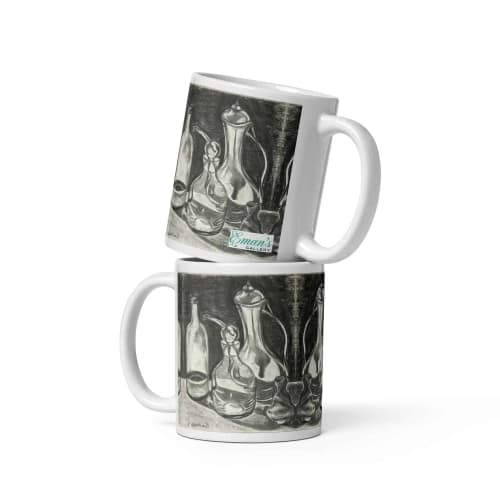 Coffee Mug - Silent Reflection - Still Life Tonal Drawing | Work by Eman's Gallery