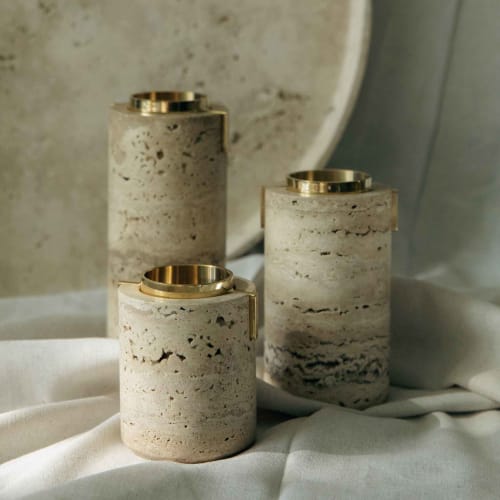 004 Pillar Holder (Set of 3) | Candle Holder in Decorative Objects by Populus Project