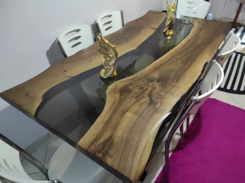 Custom Order Smoke Epoxy Resin Table - Dark Walnut Resin | Dining Table in Tables by LuxuryEpoxyFurniture