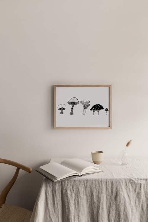 Mushrooms Art Print, Autumn Illustration Print | Wall Hangings by Carissa Tanton