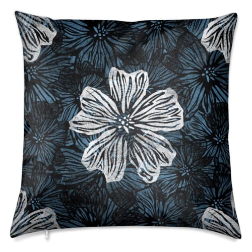 Violet Floral Velvet Cushion | Pillows by Sean Martorana