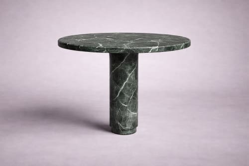Marylou Verde Levanto Marble Round Table | Dining Table in Tables by HamamDecor LLC