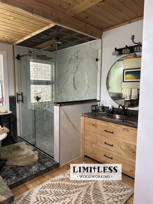 Model #1053 - Custom Single Sink Vanity | Furniture by Limitless Woodworking