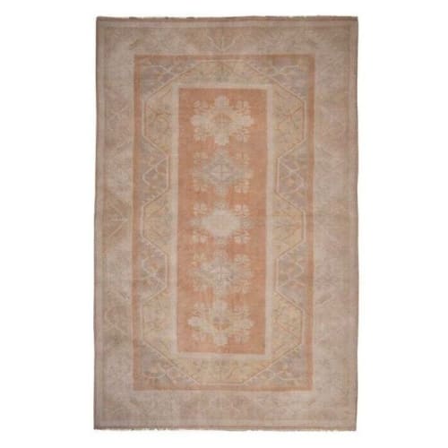 Vintage Turkish Milas Oushak Handknotted Rug 6'8" X 10'4" | Rugs by Vintage Pillows Store