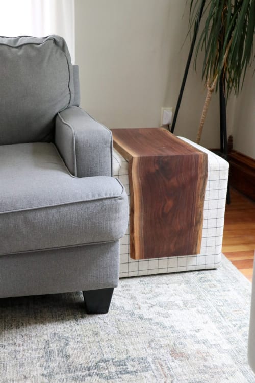 Live Edge Walnut Ottoman Foot Stool Table | End Table in Tables by Hazel Oak Farms