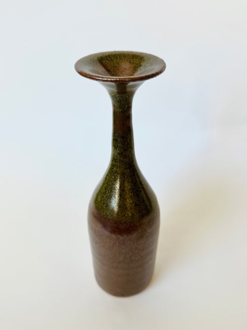Tea dust flared bottleneck | Vase in Vases & Vessels by Dana Chieco
