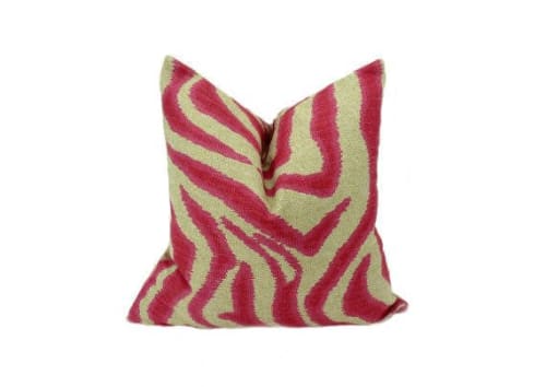 stripe linen pillow // zebra print pillow // pink zebra | Pillows by velvet + linen