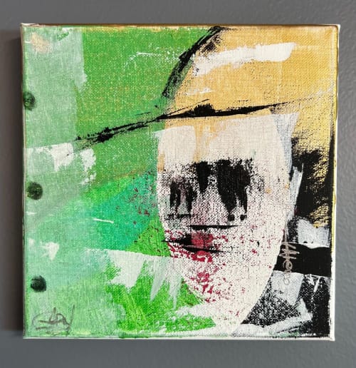 Pagliacci Dreams (8"x8") | Mixed Media in Paintings by The Art Of Gary Gore