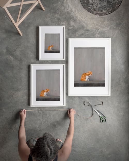 Japanese Cat Island Print, Orange Tabby Wall Art, Fukuoka Travel Painting | Prints in Paintings by The Ugly Cat Studio