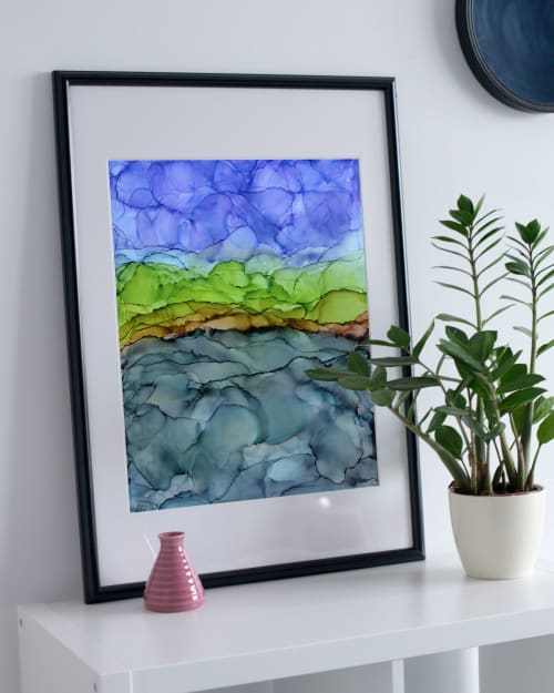 break in the clouds |  abstract original art | Paintings by Megan S