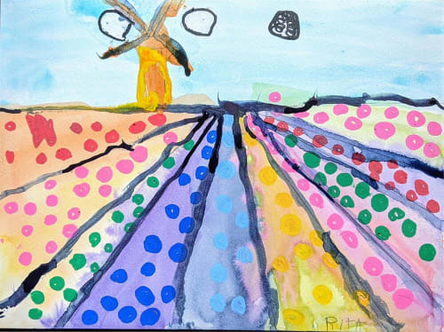 Spring Tulips - Original Watercolor | Watercolor Painting in Paintings by Rita Winkler - My Art, My Shop -by Rita ... Where Every Stroke Speaks of Joy and Inclusion