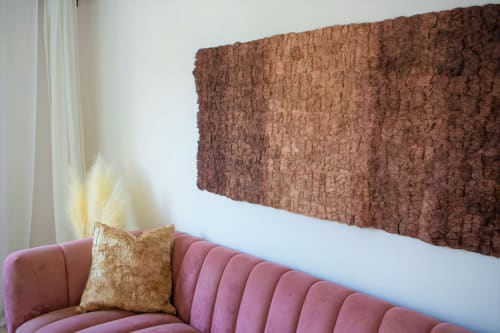 Plant Dyed Wild Silk - Color Field - Natural Rosy Brown | Tapestry in Wall Hangings by Tanana Madagascar