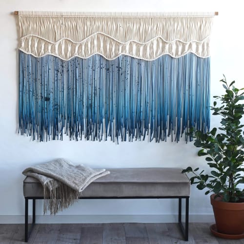 Extra Large Fiber Artwork - BEAUTY IN THE WATER | Wall Hangings by Rianne Aarts