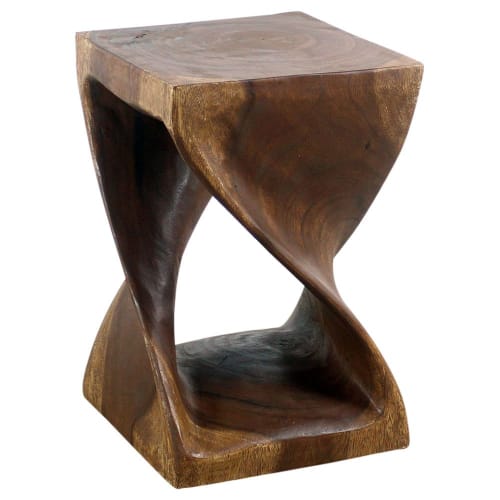 Haussmann® Original Wood Twist Stool 12 X 12 X 18 | Chairs by Haussmann®