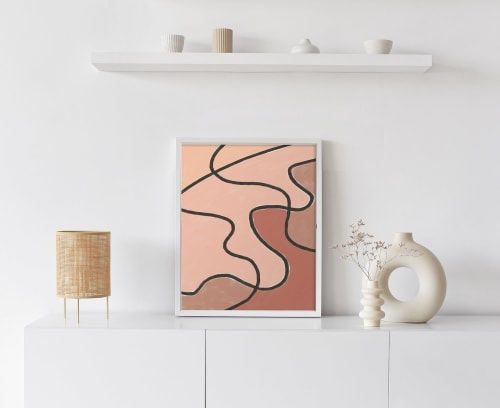 Colorful Abstract Modern wall art in Warm Muted colors | Prints by Capricorn Press