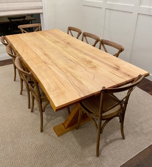 Natural wood dining table | Wescover