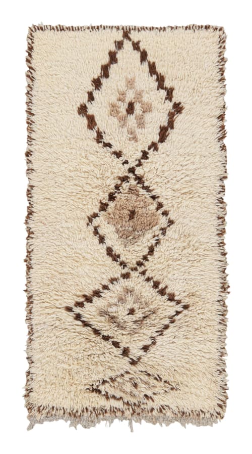 Vintage Moroccan Rug in Beige-Brown with Diamond Medallions, from Rug & Kilim | Rugs by Rug and Kilim